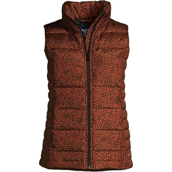 Lands’End Puffer Vest leopard Print - Picture 5 of 15